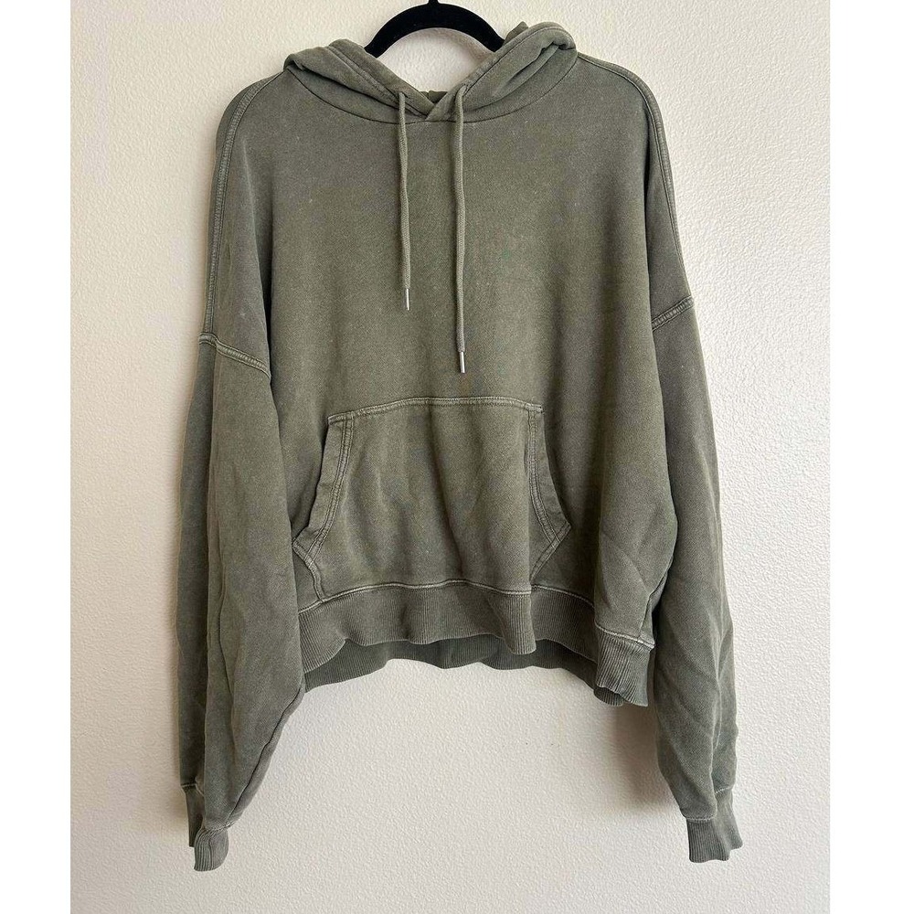 Aerie Distressed Oversized Hoodie XL Olive Sage Gorpcore Loungewear Travel